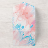 水の色ほこりっぽいバラすべて1つの結婚式の招待 オールインワン招待状 (外側)