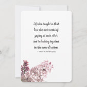 水の色ほこりっぽいバラロマンチック結婚ボホの 招待状 (裏面)