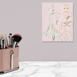 水の色ほこりっぽいバラヴォーグファッションモデル キャンバスプリント