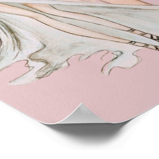 水の色ほこりっぽいバラヴォーグファッションモデル ポスター (角)