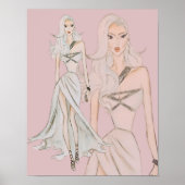 水の色ほこりっぽいバラヴォーグファッションモデル ポスター (正面)