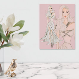 水の色ほこりっぽいバラヴォーグファッションモデル ポスター