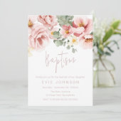 水の色ほこりっぽいバラ美しいバプテスマ 招待状 (スタンド正面)