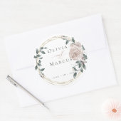 水の色ほこりっぽいバラ ラウンドシール (封筒)