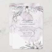 水の色ほこりっぽいフローラ甘い16.花淡い色の花 招待状 (正面/裏面)