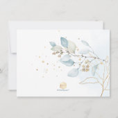 水の色ほこりっぽいブルーガムユーカリプトゥスブルンチバブリー 招待状 (裏面)