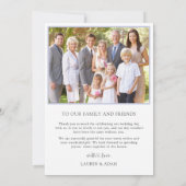 水の色ほこりっぽい青フローラ結婚の感謝 サンキューカード (裏面)