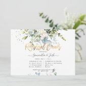 水の色ほこりっぽい青ユーカリのリハーサルディナー 招待状 (スタンド正面)