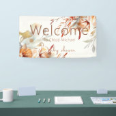 水の色ぼほ野花の赤ちゃんシャワー 横断幕 (トレードショー)