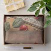 水の色みすぼらしいシックなヴィンテージ赤いバラの古い本 薄葉紙 (ギフト)