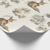 水の色みすぼらしいシックな赤ちゃんシャワー ラッピングペーパー (角)