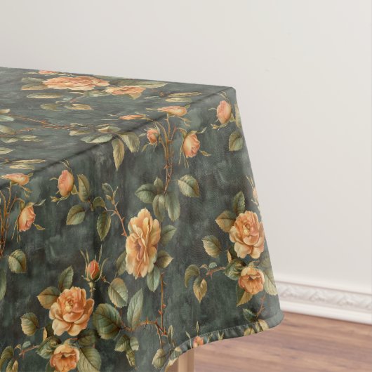 水の色みすぼらしいシックな黄色のオレンジのフランスのバラ テーブルクロス (インサイチュ)