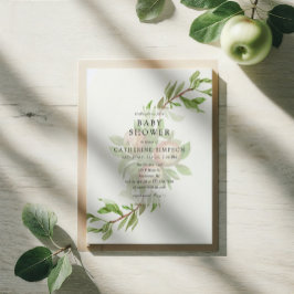 水の色りんご赤ちゃんシャワーの招待 招待状