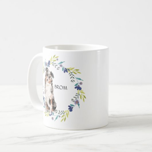 水の色をカスタマイズするオーストラリアの羊飼い コーヒーマグカップ (正面左)