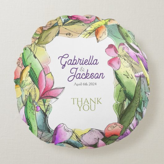 水の色をカスタマイズするフローラ概要 ラウンドクッション (正面)