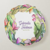 水の色をカスタマイズするフローラ概要 ラウンドクッション (裏面)