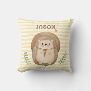 水の色をカスタマイズするヘッジホッグストライプ子供部屋 クッション