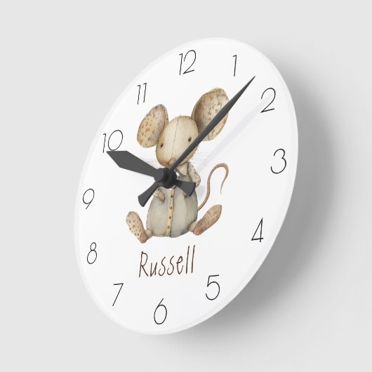 水の色をカスタマイズするマウス子供部屋の子の部屋 ラウンド壁時計 (傾斜)