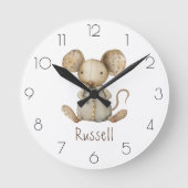 水の色をカスタマイズするマウス子供部屋の子の部屋 ラウンド壁時計 (正面)