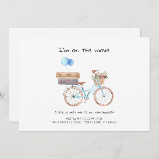 水の色をシックに動かす発表を移動 案内状 (正面/裏面)