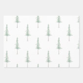 水の色をテーマにしたクリスマスツリーパターンギフトツリー ラッピングペーパーシート (正面2)