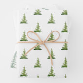 水の色をテーマにしたクリスマスツリーパターンギフトツリー ラッピングペーパーシート (インサイチュ)