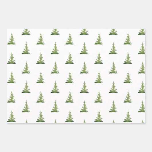 水の色をテーマにしたクリスマスツリーパターンギフトツリー ラッピングペーパーシート (正面)