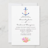 水の色をテーマ航海のにしたフローラリハーサルディナー 招待状 (正面)