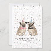 水の色をパグ結婚する 招待状 (裏面)