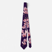 水の色をパーソナライズするピンクの蛾の蘭の花 ネクタイ (正面)