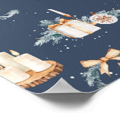 水の色を使用したメリークリスマスポスター金ゴールドボウ ポスター (角)