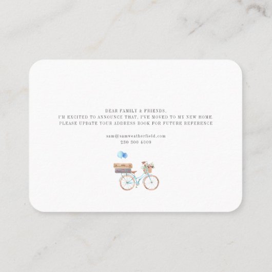 水の色を動かすアナウンスメントカードを移動 名刺 (裏面)