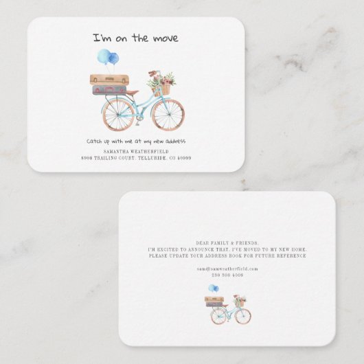 水の色を動かすアナウンスメントカードを移動 名刺 (正面/裏面)