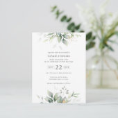 水の色を抑えた緑の葉 ポストカード (スタンド正面)