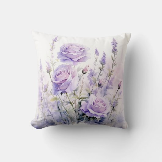 水の色を癒すラベンダーメドウズ クッション (正面)