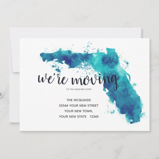 水の色を移動しているフロリダ移動 案内状 (正面)