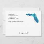 水の色を移動しているフロリダ移動 案内状 (裏面)