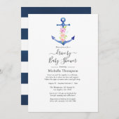 水の色を航海のブライダルまたはベビーシャワーで駆動 招待状 (正面/裏面)