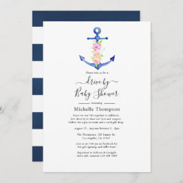 水の色を航海のブライダルまたはベビーシャワーで駆動 招待状