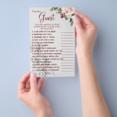 水の色を見つけるゲストブライダルシャワーゲームカード チラシ (ハンドル)