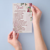 水の色を見つけるゲストブライダルシャワーゲームカード チラシ (ハンドル)