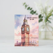水の色アイコニックランドマークシティロンドンビッグベン ポストカード (スタンド正面)
