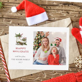 水の色アイススケートファミリーフォトホリデー シーズンカード