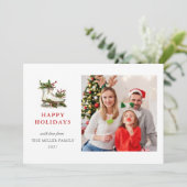 水の色アイススケートファミリーフォトホリデー シーズンカード (スタンド正面)