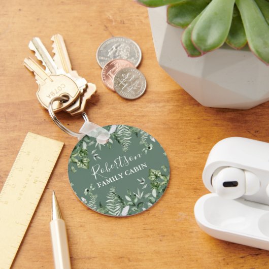 水の色アイビーシダのセージ緑のファミリーキャビン キーホルダー (デスク)