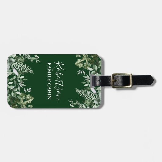 水の色アイビーセージのシダ家族キャビングリーン ラゲッジタグ (正面横)