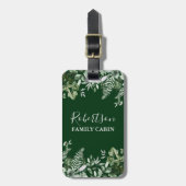 水の色アイビーセージのシダ家族キャビングリーン ラゲッジタグ (正面縦)