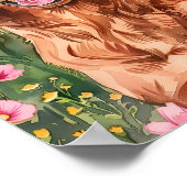 水の色アイリッシュセッター犬の壁アートポスター ポスター (角)