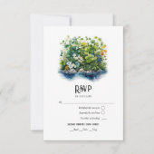 水の色アイルランドの目的地の結婚式 出欠カード (正面)