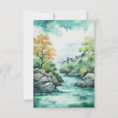 水の色アイルランドの目的地の結婚式 出欠カード (裏面)